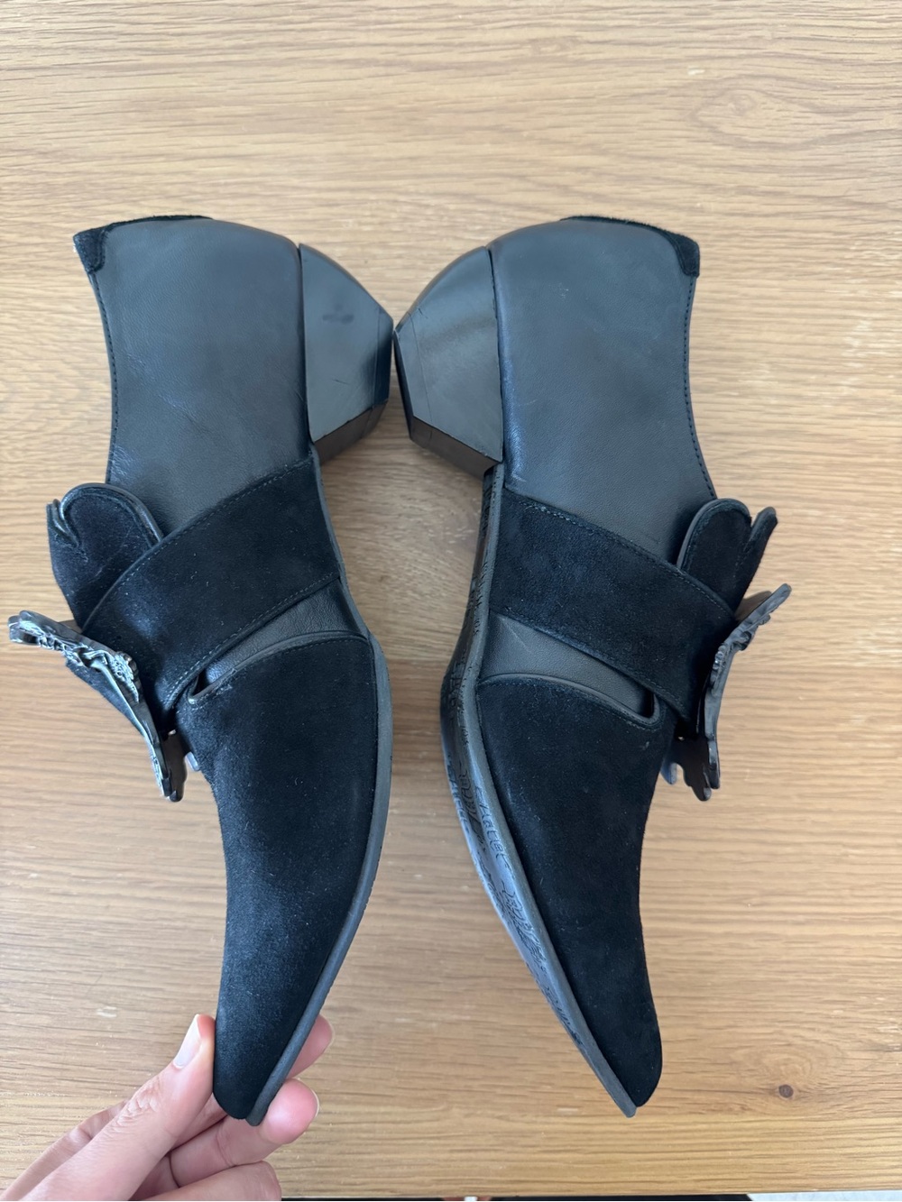 JOHN FLUEVOG DISCONTINUED TRUTH LUIZA LOAFERS WITH ANGEL BUCKLE SIZE 8.5 - Picture 6 of 13